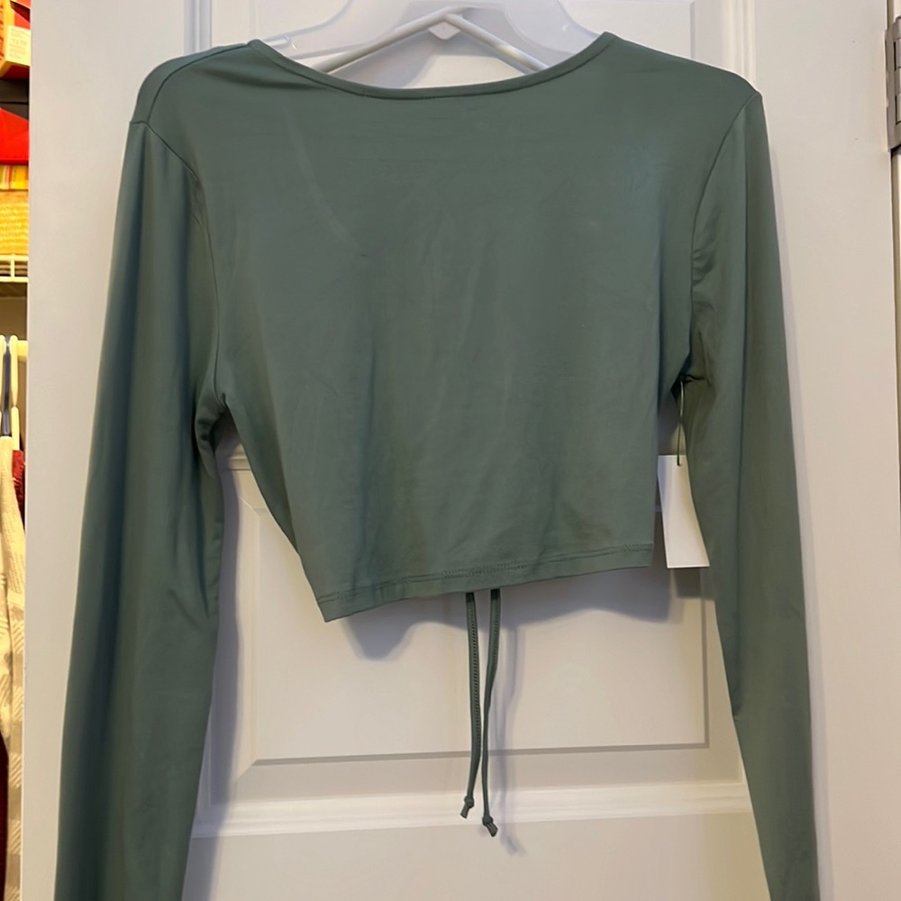 Sage green cropped long sleeve